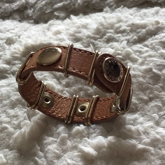 Rebecca Minkoff Leather Stud and Loop Wristband with Snap Closure - Picture 3 of 6